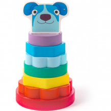 Купить деревянная игрушка деревяшки пирамидка собачка гав-гав 21wpr03d