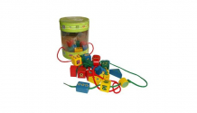 Купить деревянная игрушка qiqu wooden toy factory шнуровка-бусы цветные фигуры а-132