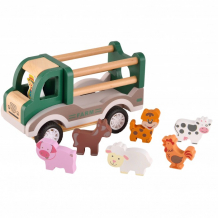 Купить деревянная игрушка magni фермерская машина с домашними животными 2919