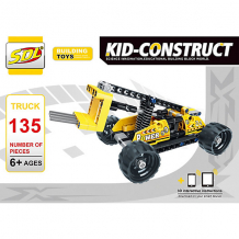 Купить 3d-конструктор sdl "kid-construct" погрузчик, 135 деталей ( id 8692739 )