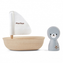 Купить деревянная игрушка plan toys лодка и тюлень 5710