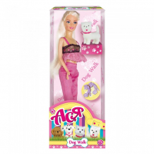 Купить toys lab кукла ася блондинка в розовом прогулка с щенком 35059