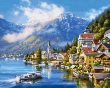 Купить schipper картина по номерам на озере халльштатт 40х50 см 9130802