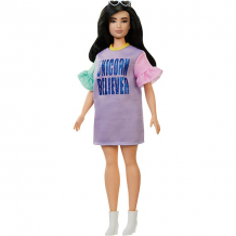 Купить кукла barbie "игра с модой" брюнетка в платье с принтом ( id 11689100 )