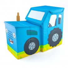Купить мультифан корзина для хранения игрушек машинка синий трактор с двумя отделениями bt-mf005
