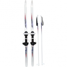 Купить лыжи подростковые "ski race"130/100 см, унив.крепление "цикл", с палками ( id 10277112 )