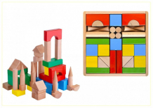 Купить деревянная игрушка престиж-игрушка конструктор (50 деталей) цветной кц2251
