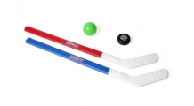 Купить технок хоккейный набор: 2 клюшки, шайба, мяч т5569