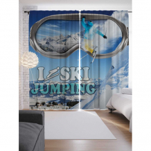 Купить joyarty шторы с фотопечатью лыжные прыжки из сатена 290х265 см p_7678_145x265