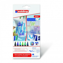 Купить edding набор кисть-ручка для письма по фарфору 6 цветов 4200_3 534111