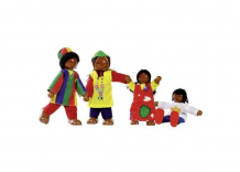 Купить goki куклы семья африканская 4 в 1 51817