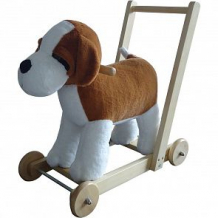 Купить ходунки-каталка наша игрушка собачка, цвет: белый/коричневый ( id 12877990 )