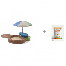 Купить step 2 песочница со столиком и песок для песочниц mixplant емеля 14 кг 