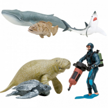 Купить masai mara набор фигурок мир морских животных (5 животных и 1 дайвер) мм203-028 мм203-028