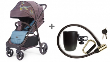 Купить прогулочная коляска happy baby ultima v2 x4 с рисунком с карабином, тросом-замком и подстаканником 
