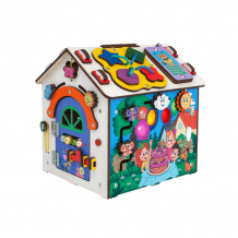 Купить деревянная игрушка iwoodplay бизиборд домик со светом happy birthday 21x22x26 см id 1212