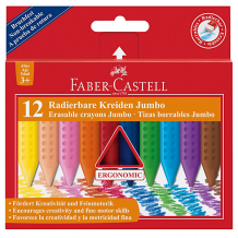 Мелки пластиковые утолщенные Faber-Castell Grip Jumbo, 12 цветов ( ID 2115491 )