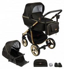 Купить коляска 2 в 1 adamex reggio special edition, цвет: чёрный/золотой ( id 10086756 )