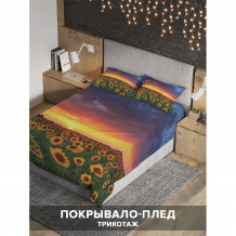 Купить ambesonne покрывало на 1.5-спальную кровать вечерние подсолнухи 220х160 и две наволочки 70x50 bcsl_9863_160x220