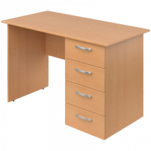 Купить мета мебель стол письменный прямой с тумбой (4 ящика) мдк.с4я.б