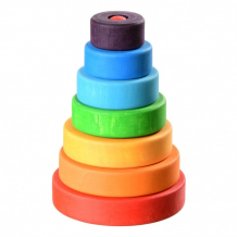 Купить деревянная игрушка букарашка пирамидка малышка в фиолетовой шапочке 1011