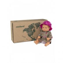 Купить miniland кукла пупс девочка европейка с комплектом одежды 32 см 31203