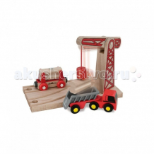 Купить eichhorn игровой набор деревянная железная дорога с краном 6 деталей 100001516