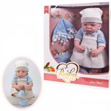 Купить junfa кукла baby so lovely пупс в платье с шапочкой и носочками с аксессуарами 38 см 1911-3
