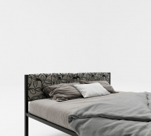 Купить подростковая кровать roomiroom двуспальная металлическая с мягким изголовьем цветы 200х140 