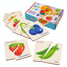 Купить деревянная игрушка raduga kids картинки-половинки фрукты-овощи пазлы для малышей rk1267