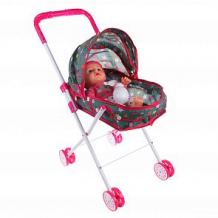 Купить коляска-люлька наша игрушка салют, розовый/серый ( id 12618070 )