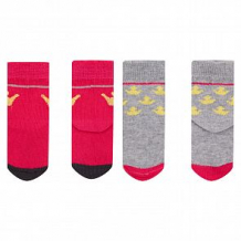 Купить комплект носки 2 пары fun time, цвет: малиновый/серый ( id 12630340 )