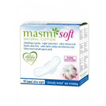 Купить masmi ультратонкие ночные гигиенические прокладки soft из натурального хлопка 10 шт. 00087