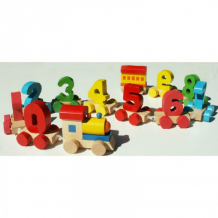 Купить qiqu wooden toy factory паровозик цифры в-011