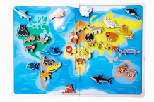 Купить деревянная игрушка сибирские игрушки карта мира хищиные животные (на липучках) 30205