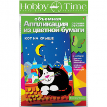 Купить объемная аппликация hobby time "кот на крыше" из цветной бумаги ( id 12466594 )