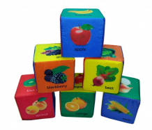Купить развивающая игрушка учитель набор кубиков фрукты овощи и ягоды по-английски 6 шт. 