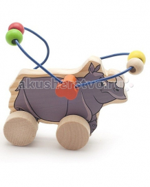 Купить каталка-игрушка мир деревянных игрушек лабиринт-каталка носорог д365