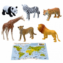 Купить zooграфия игровой набор животные с картой обитания 6 шт. 200810711