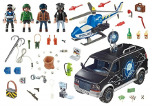 Купить playmobil игровой набор погоня на вертолете за беглецами в фургоне 70575