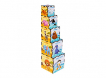 Купить деревянная игрушка ань-янь кубики-пирамидки животные среда обитания псд168