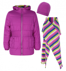 Купить комплект куртка/шапка/шарф pink platinum by broadway kids, цвет: фиолетовый ( id 7757035 )