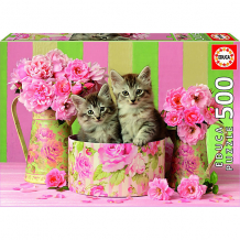 Купить пазл educa "котята с розами", 500 элементов ( id 10180015 )