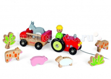 Купить каталка-игрушка janod трактор с животными j08098