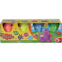 Купить набор шарикового крупнозернистого пластилина multiart с блестками, 4 цвета ( id 12974610 )