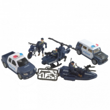 Купить hk industries игровой набор полицейские, машины, грузовики, вертолет, лодка 8837a