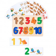 Купить деревянная игрушка raduga kids рамка-вкладыш цифры с карточками rk1118