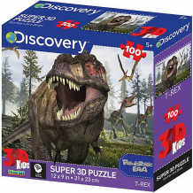 Купить пазл prime 3d "тираннозавр" ("t-rex"), 100 деталей (стереоэффект) ( id 13228767 )
