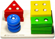 Купить деревянная игрушка краснокамская игрушка пирамидка геометрик цвета и формы пир-23
