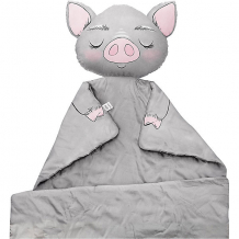 Купить плед ligra "свинка", 100x150 см, серый ( id 10627214 )